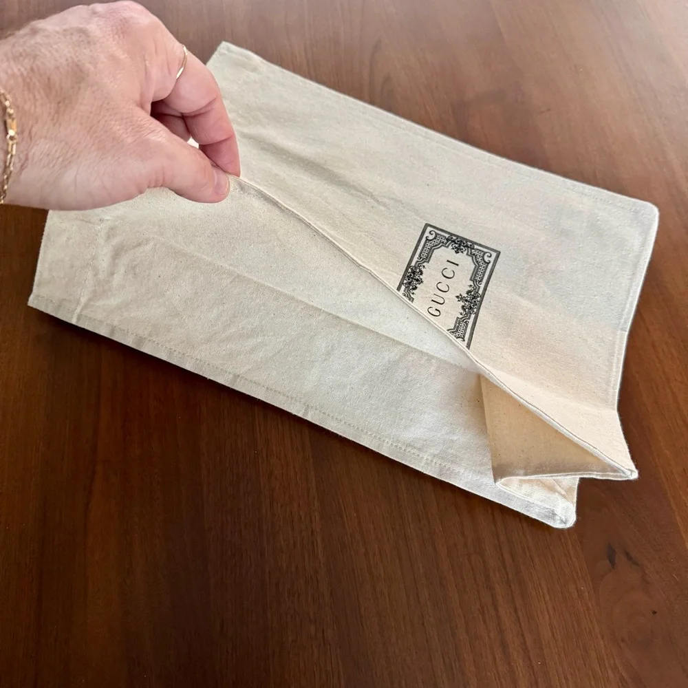 Gucci Natural Canvas Vertical Tote Black Logo Alessandro Michele Era